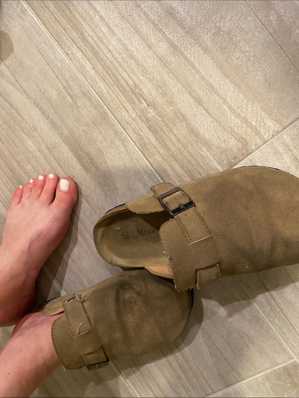 UGG Women's Suede Mule Clogs in Brown with Buckle